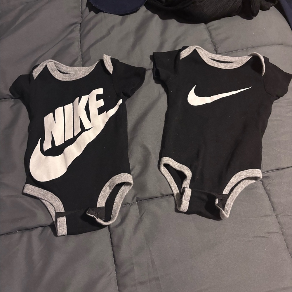 Nike Black Gray and White Kids Bodysuit Set